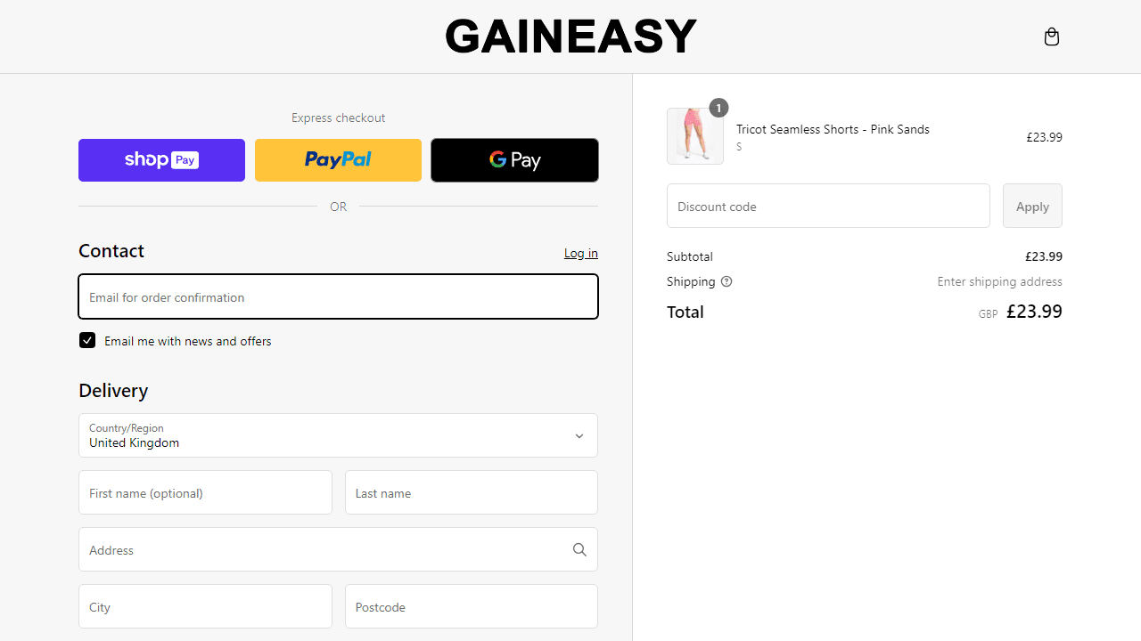 How to apply Gaineasy coupon code